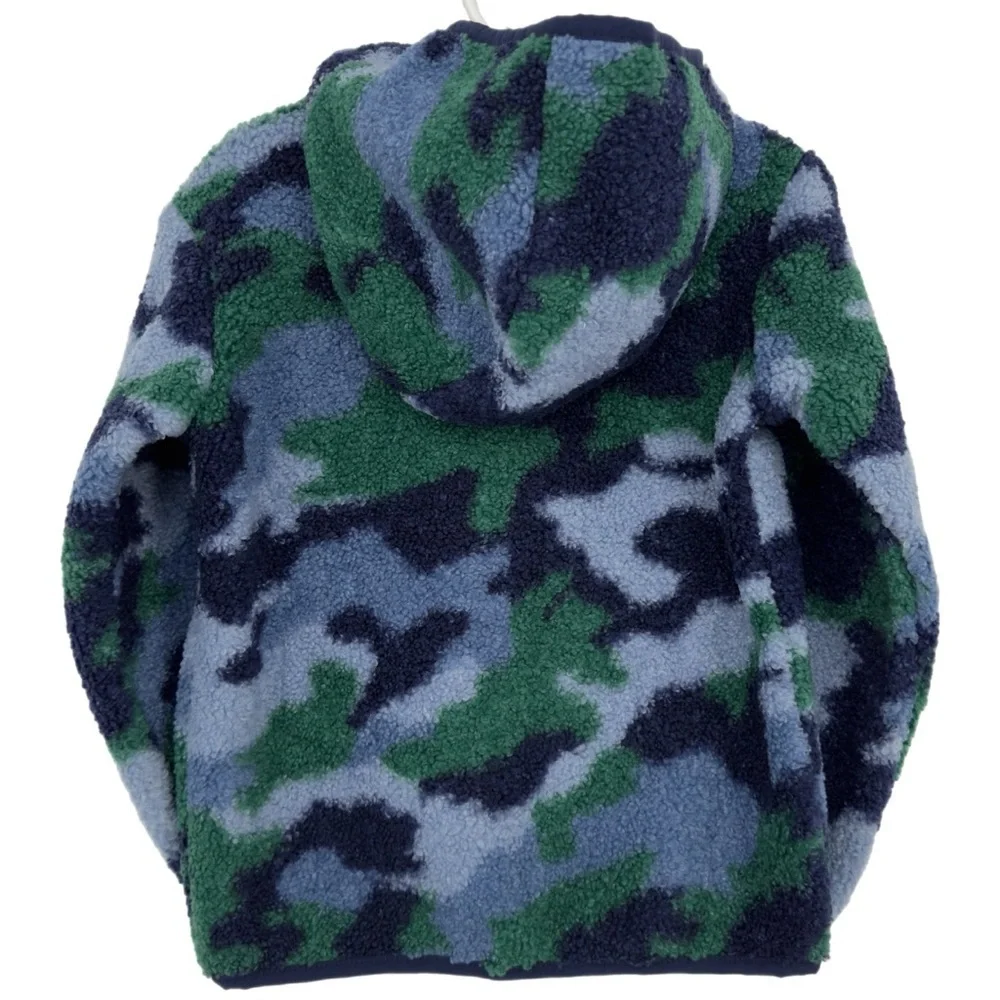 Kids’ Tucker + Tate Hooded Fleece Jacket Size 4 Green Evergreen Cozy Camo Winter